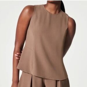 NWT SPANX® Carefree Crepe Trouser and Blouse 2 Piece Set in Smoke 1X